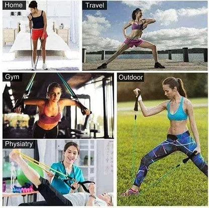 iKonbi 11pcs Resistance Bands Set with Handles & Bag – Multicolor