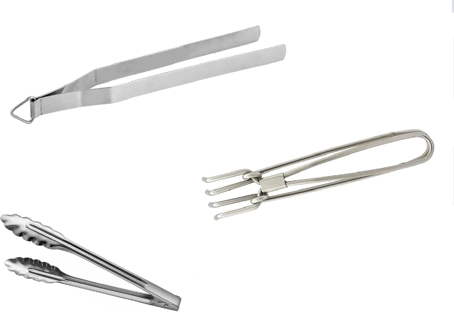 iKonbi Stainless Steel 3 Pcs Kitchen Utility Set- Chimta, Pakkad and Utility Tong