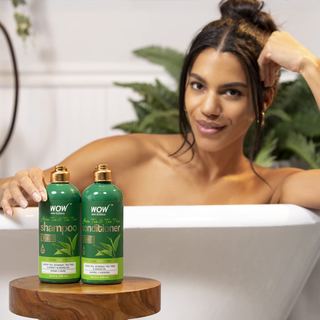 WOW Green Tea & Tea Tree Shampoo & Conditioner Set: 500 ml each