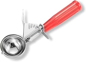 iKonbi Economical Stainless Steel Ice Cream Scooper with Wooden HandleMedium