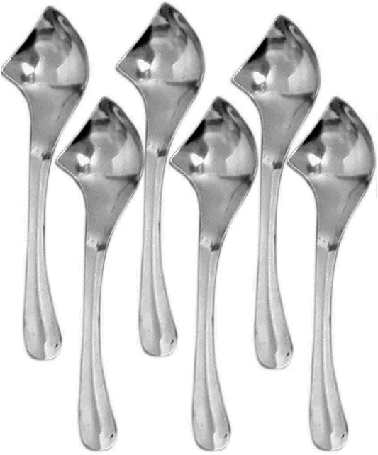 iKonbi Black Stainless Steel Lotus Ice Cream Cups/Soup Bowls with Dessert Spoons Set of 6 + 6