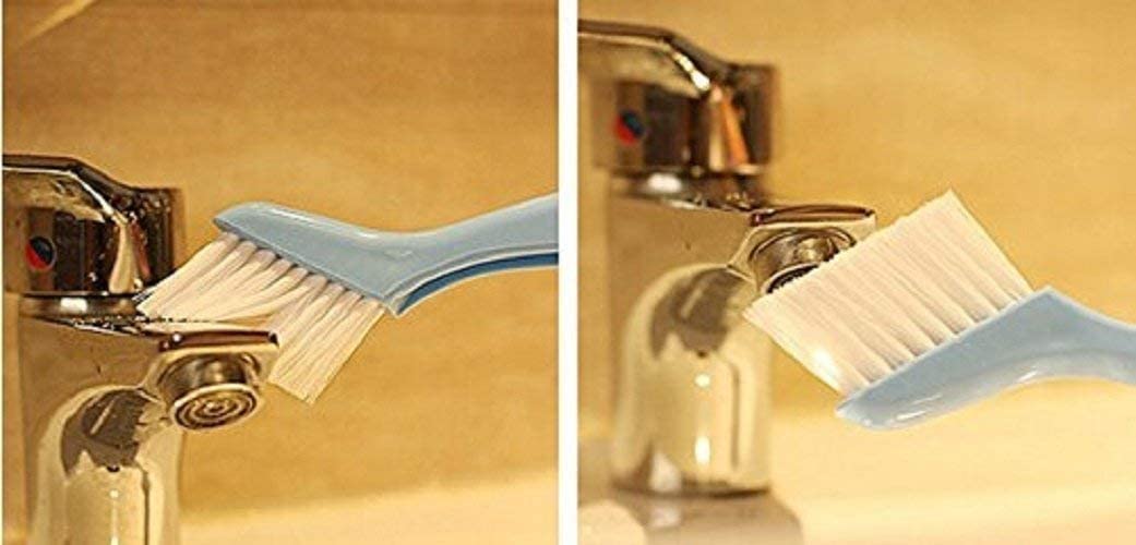 iKonbi Multifunctional Foldable Plastic Window Frame Cleaning Brush with Dust Dirt Scraper, Multicolour