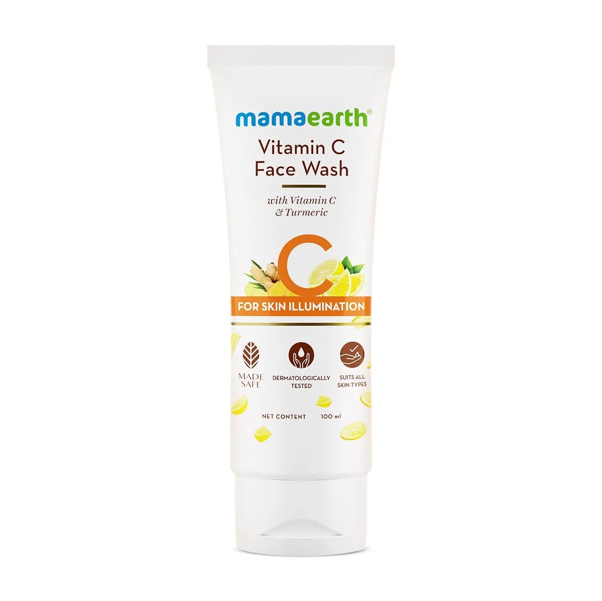 Mamaearth Vitamin C Face Wash: Vitamin C & Turmeric, 100 ml