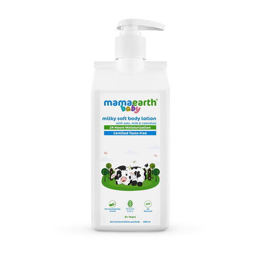 Mamaearth Milky Soft Body Lotion for Babies: Oats, Milk & Calendula, 400