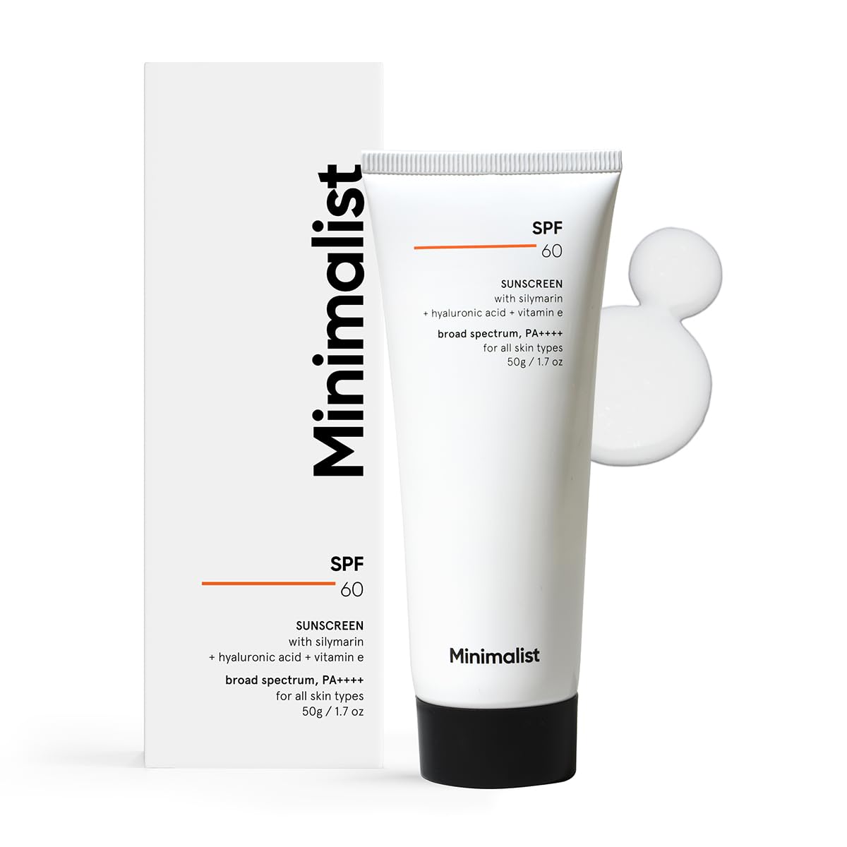 Minimalist Sunscreen SPF 60 PA ++++ With Silymarin, Cream, 50 g (Pack of 1)