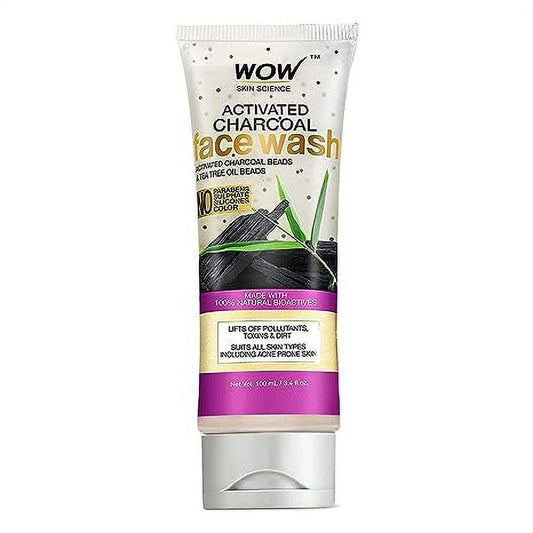 WOW Skin Science Activated Charcoal FaceWash - Deep Cleanser For Normal, Dry, Oily Skin &