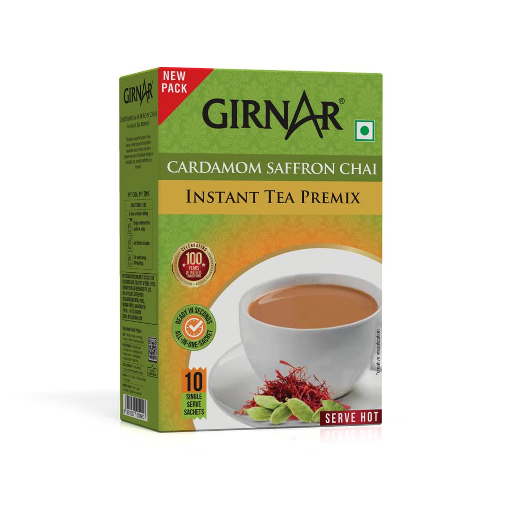 Girnar Instant Cardamom Saffron Tea Premix: