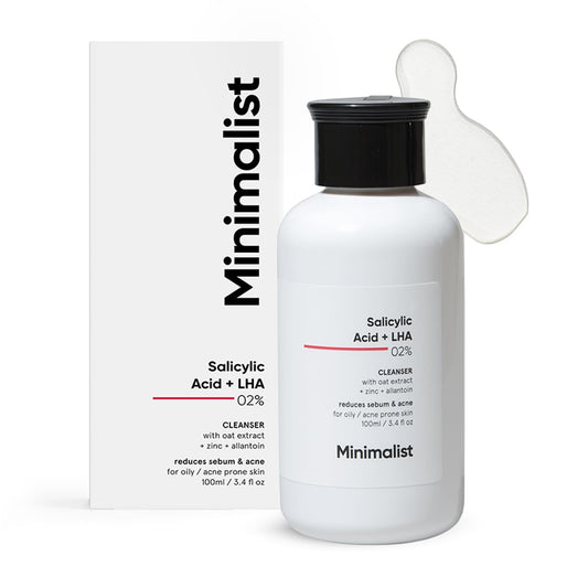 Minimalist 2% Salicylic Acid Face Wash: Oily Skin, LHA & Zinc,