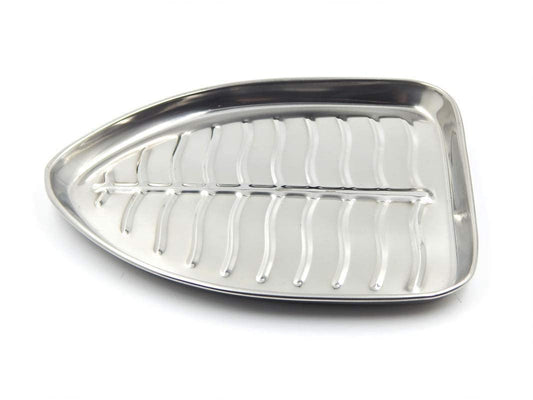 iKonbi Stainless Steel 2 Pcs Banana Leaf Shape Dinner/Snack/Mess Tray- Set of 2