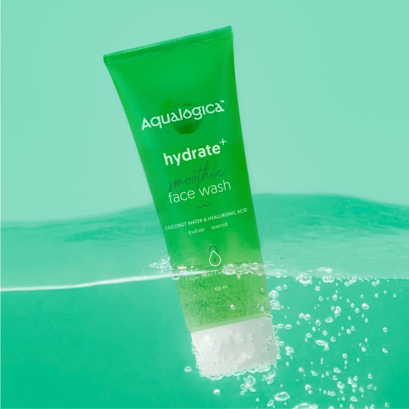 Aqualogica Hydrate+ FaceWash for Deep Cleansing Hydration with Coconut Water Hyaluronic Acid, 100ml