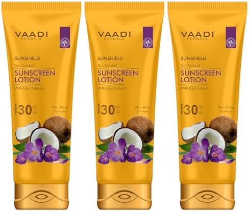 Vaadi Herbals Sunscreen Lotion SPF-30, 110g (Pack of 3)