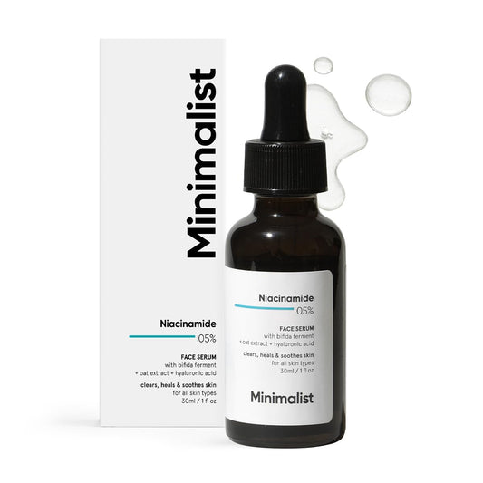 Minimalist 5% Niacinamide Face Serum: 1% Hyaluronic Acid, Acne Marks,