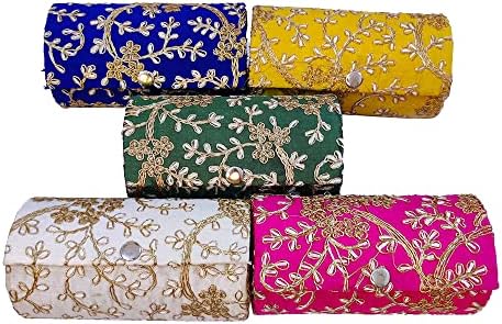 DMS RETAIL Silk Embroidered Bangle Organiser For Women|Bangle Box Storage For Women|Return