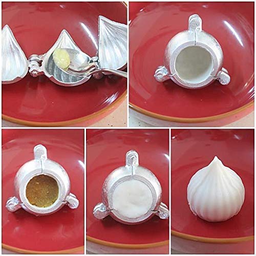 iKonbi Modak Maker Mould Aluminum for Ganpati, Diwali, Dasra, and Other Festival Set of 2