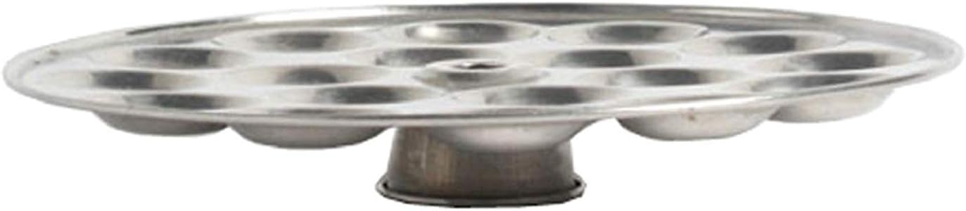 iKonbi Stainless Steel Small/Mini Idli 4 Plate Stand/Maker/Pot Silver