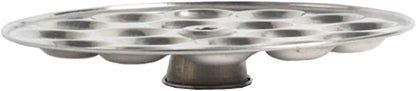 iKonbi Stainless Steel Small/Mini Idli 4 Plate Stand/Maker/Pot Silver