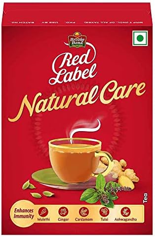 Brooke Bond Red Label Natural Care Tea Flavored Black Tea - Enhance Immunity - 250gm/Pack