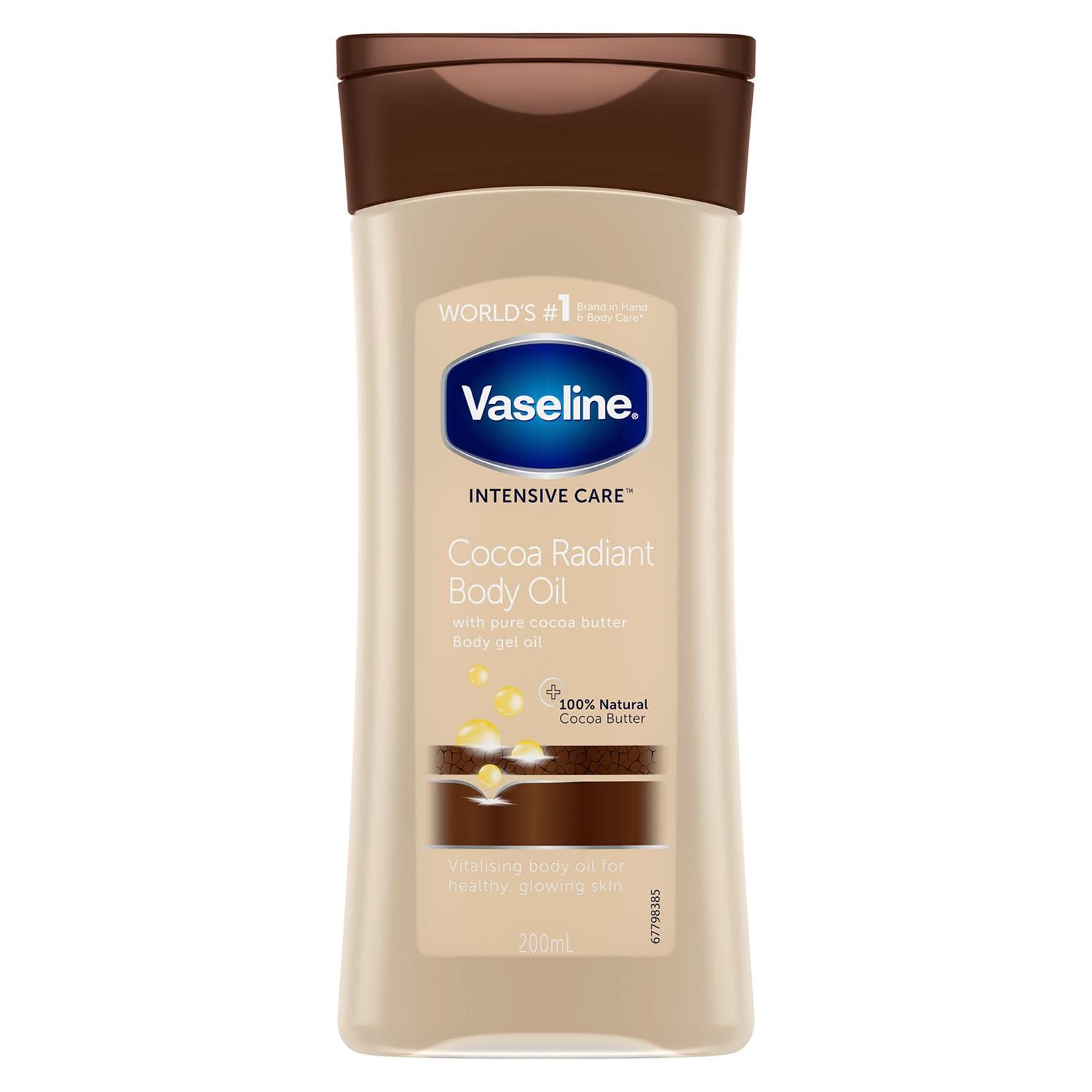 2 Pack Vaseline Intensive Care Cocoa Radiant BodyOil 200 ml
