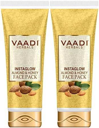 Vaadi Herbals Value Pack Of 2 Instaglow Almond & Honey FacePack For All Skin Type 120 Gms
