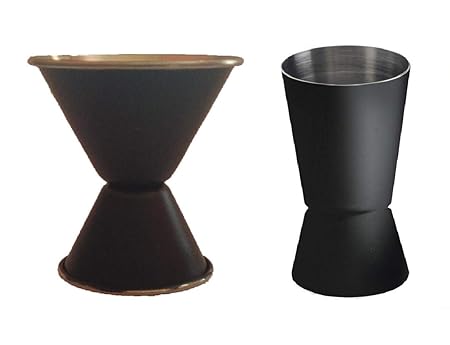 iKonbi Stainless Steel 2 Black Peg Measure with Black Lid Ash Tray