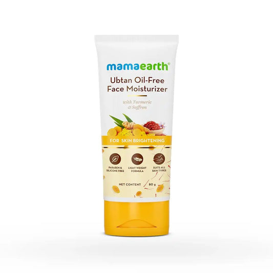 Mamaearth Ubtan Oil-Free Face Moisturizer: Turmeric & Saffron, 80 ml