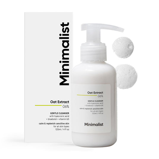 Minimalist Gentle Face Wash: 6% Oat Extract & Hyaluronic Acid,
