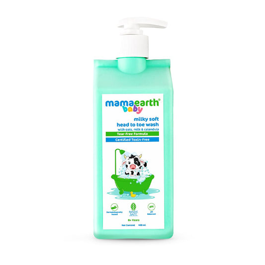 Mamaearth Milky Soft Head to Toe Wash: Oats, Milk & Calendula, 400