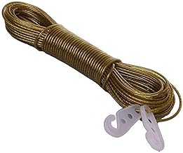 iKonbi 10 meter PVC Coated Steel Wire Rope Washing Line Clothesline with 2 Plastic Hooks