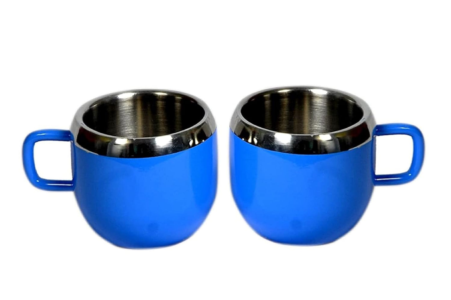 iKonbi Stainless Steel Double Wall Colorful Apple Cups- Set of 6 90 ml Each