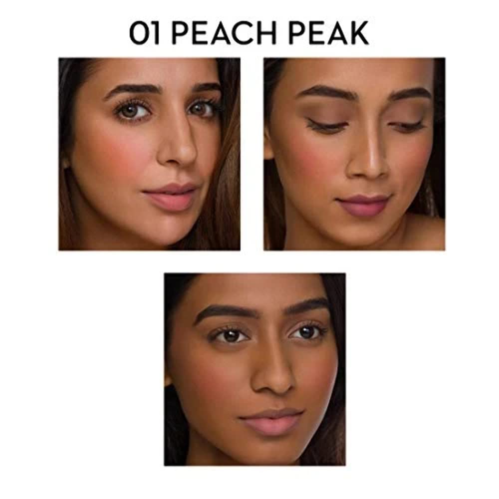 Sugar Cosmetics Contour De Force Mini Blush 01 Peach Peak - Soft Peach Pink, Long Lasting Formula, Lightweight