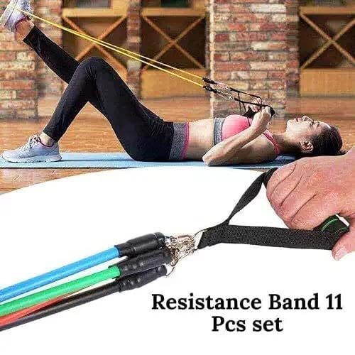 iKonbi 11pcs Resistance Bands Set with Handles & Bag – Multicolor