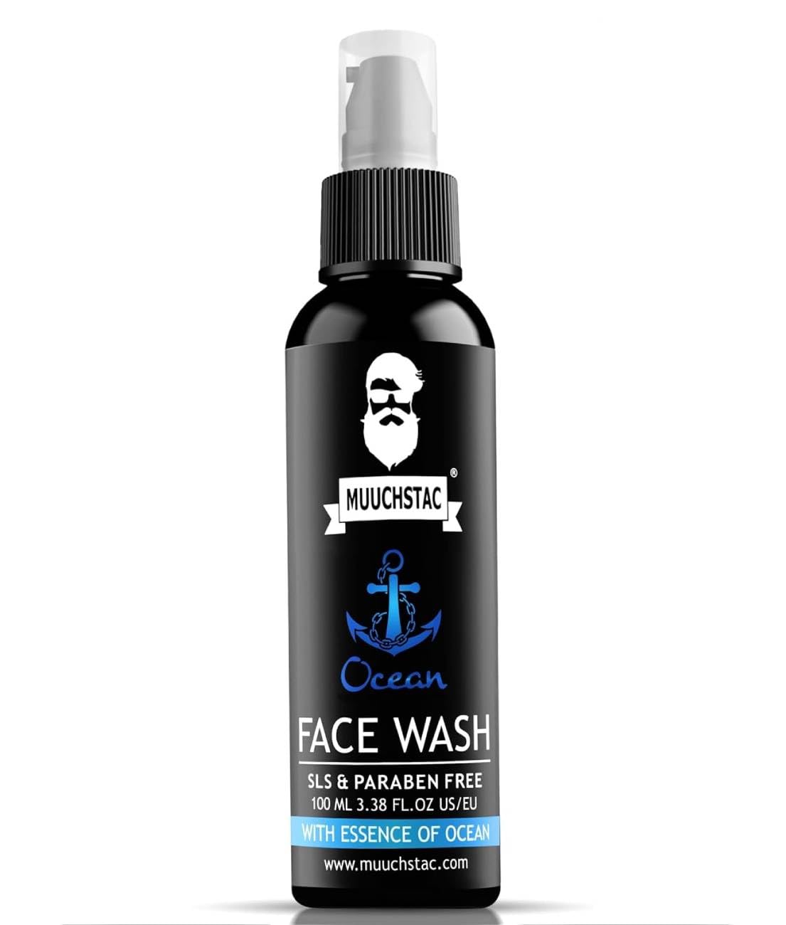 Muuchstac Men’s Ocean FaceWash, Anti Acne & Pimple, 12 hrs Moisturizes, All Skin Types, Sk