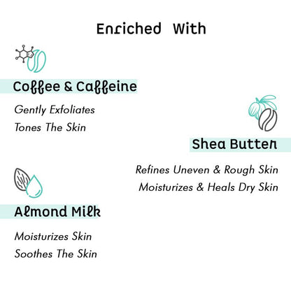 mCaffeine Latte Face Scrub: Coffee, Almond Milk, 75 g