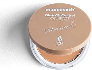 Mamaearth Oil Control Radiant Compact: SPF 30, Vitamin C & Turmeric, 9 g, Almond Shine,