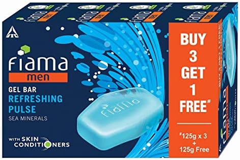 Fiama Di Wills Men Refreshing Pulse Gel Bar 125g (Buy 3 get 1 Free)