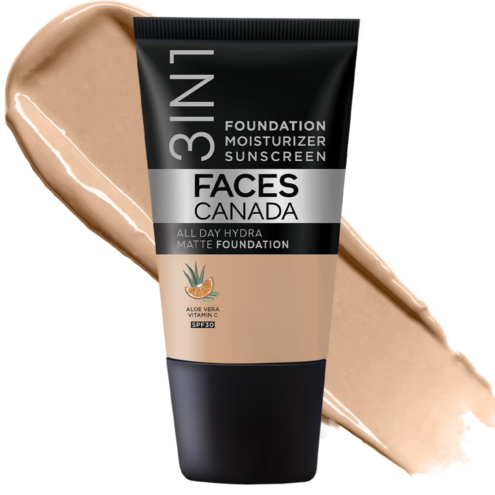 FACES CANADA All Day Hydra Matte Foundation - Mini 3in1 Foundation + Moisturizer + SPF 30
