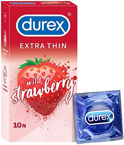Durex Extra Thin Wild Strawberry Flavoured Condoms for Men - 10s
