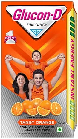 Glucon-D Instant Energy Health Drink Tangy Orange - 1kg Refill with free bottle