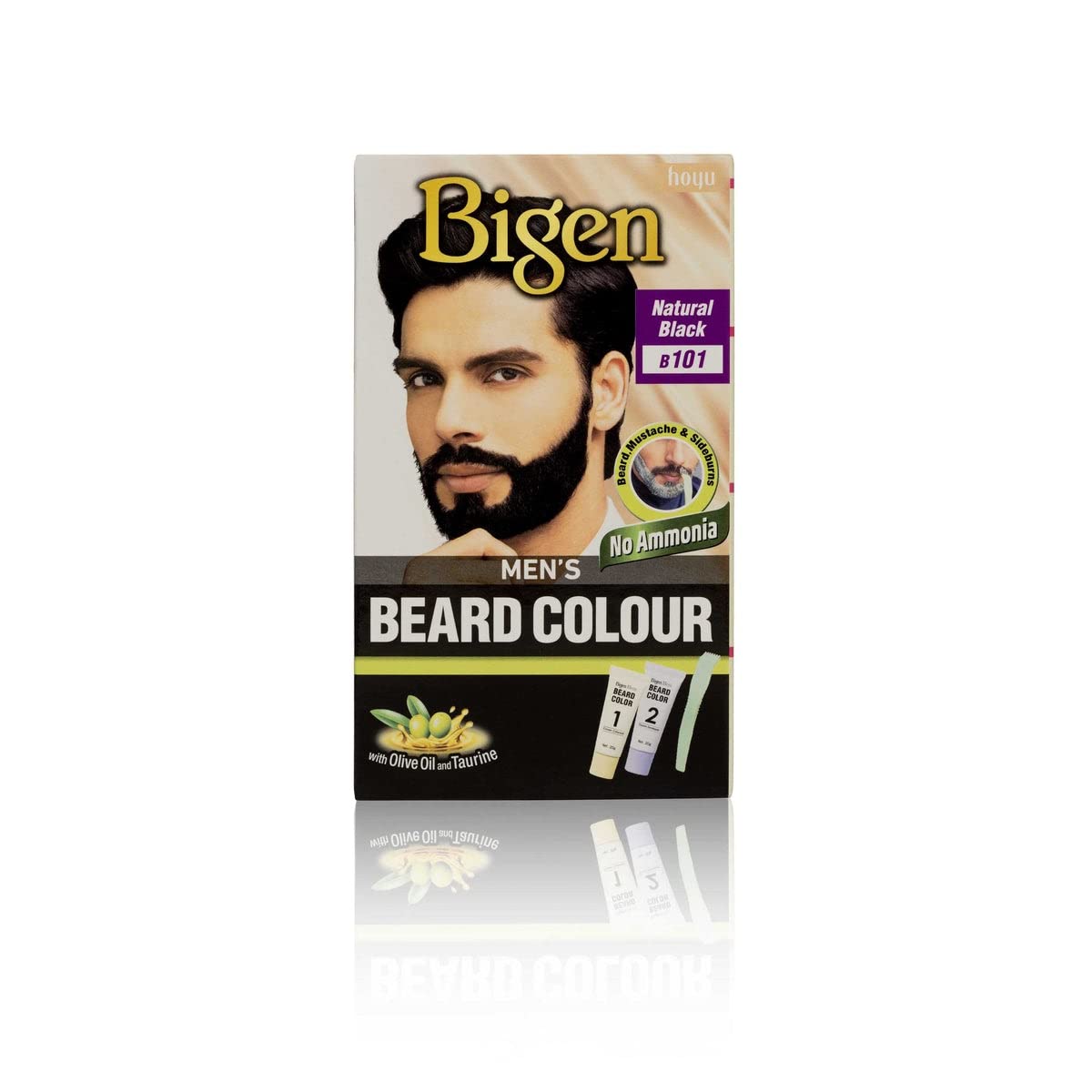 Bigen Men's Beard Colour | No Ammonia Formula with Aloe Extract & Olive Oil - 101 Natural