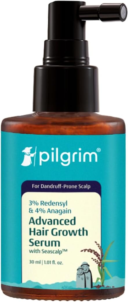 Pilgrim 3% Redensyl & 4% Anagain ADVANCED HAIR GROWTH SERUM (30 ml) For Dandruff-Prone Sca