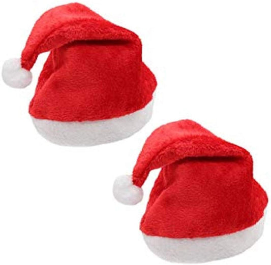 iKonbi Santa Claus Cap Merry Christmas Hat Cap for Christmas Xmas Party Celebration Set of 12