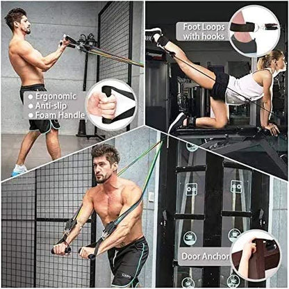 iKonbi 11pcs Resistance Bands Set with Handles & Bag – Multicolor