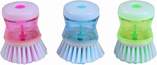 iKonbi 2 Pcs Cleaning Brush with Soap Dispenser for Kitchen Sink Dish Washer Random