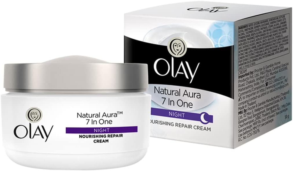 OLAY NATURAL WHITE 7 IN ONE NIGHT NOURISHING REPAIR CREAM 50 GM