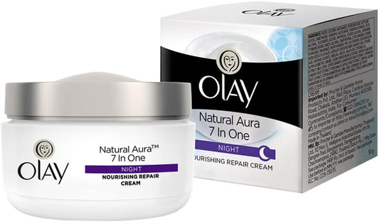 OLAY NATURAL WHITE 7 IN ONE NIGHT NOURISHING REPAIR CREAM 50 GM