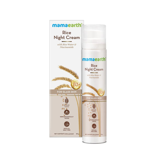 Mamaearth Rice Night Cream: Rice Water & Niacinamide, 50 g