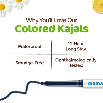 Mamaearth Charcoal Black Long Stay Kajal Pencil: Pack of 2
