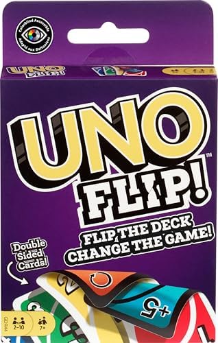 Mattel Games UNO FLIP! Family Card Game for Adults, Teens & Kids, Double-sided Deck with S