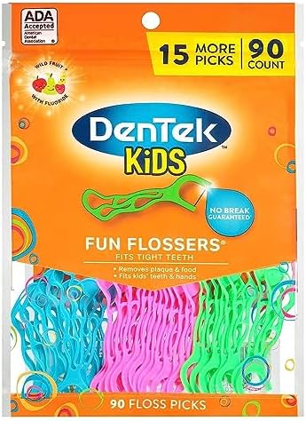 DenTek Kids Fun Flossers, Wild Fruit, 90 Count