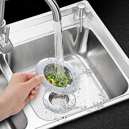 iKonbi Kitchen Sink Strainer Heavy Duty Stainless Steel Strainer Kitchen Drain Basin Basket Filter Stopper Drainer Sink Jali 9 CM